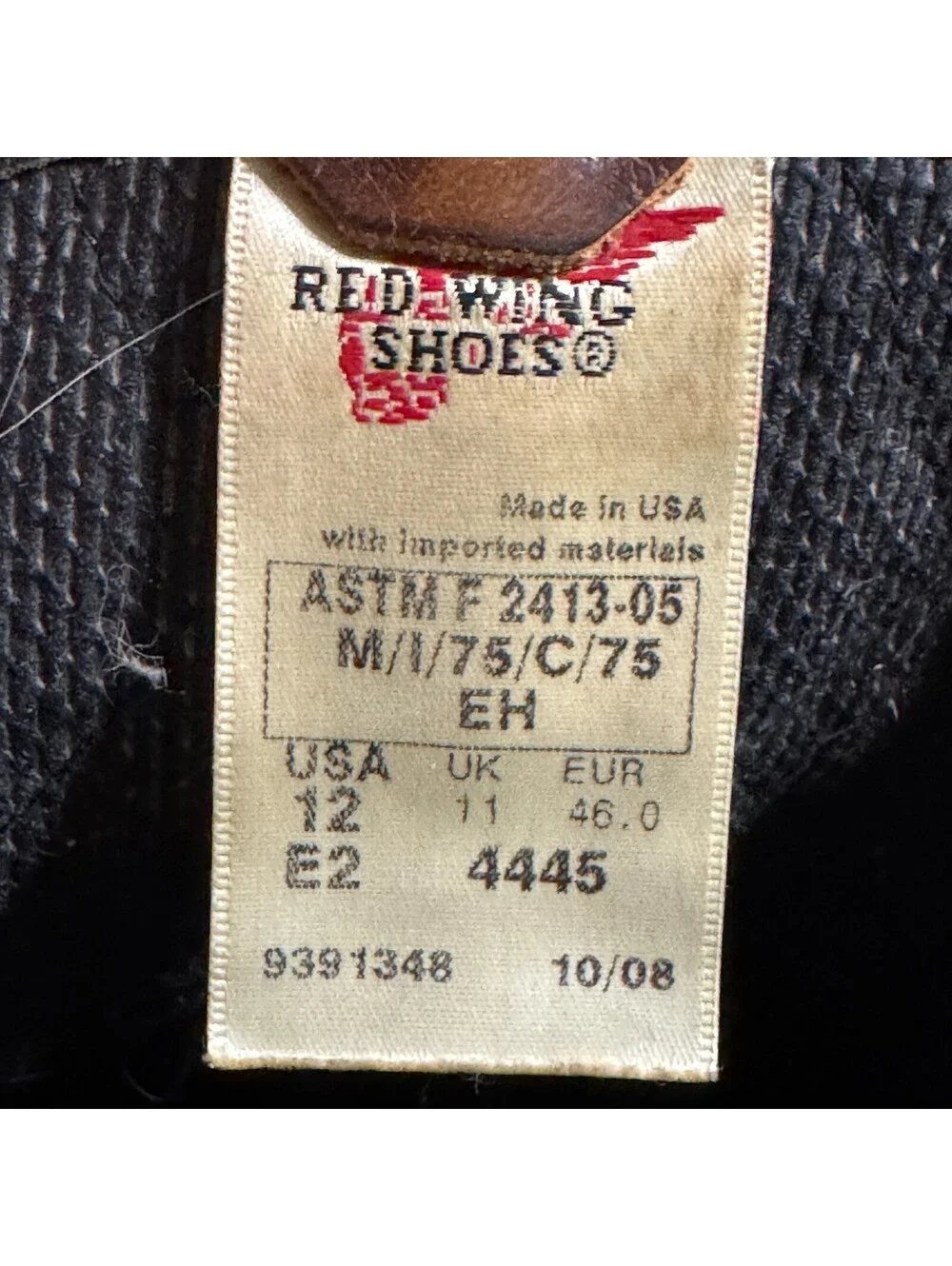 Red Wing Mens Pecos 4445 Steel Toe Boots 12 E2 Vintage USA Made 2008 Distressed